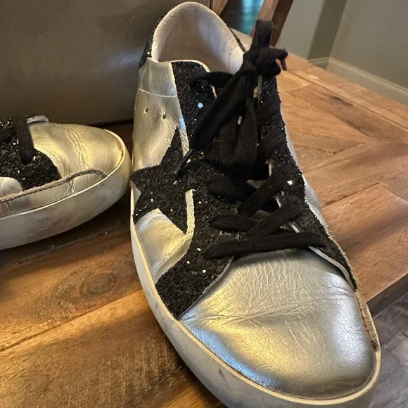Golden Goose Silver and Black Sneakers - Picture 4 of 6